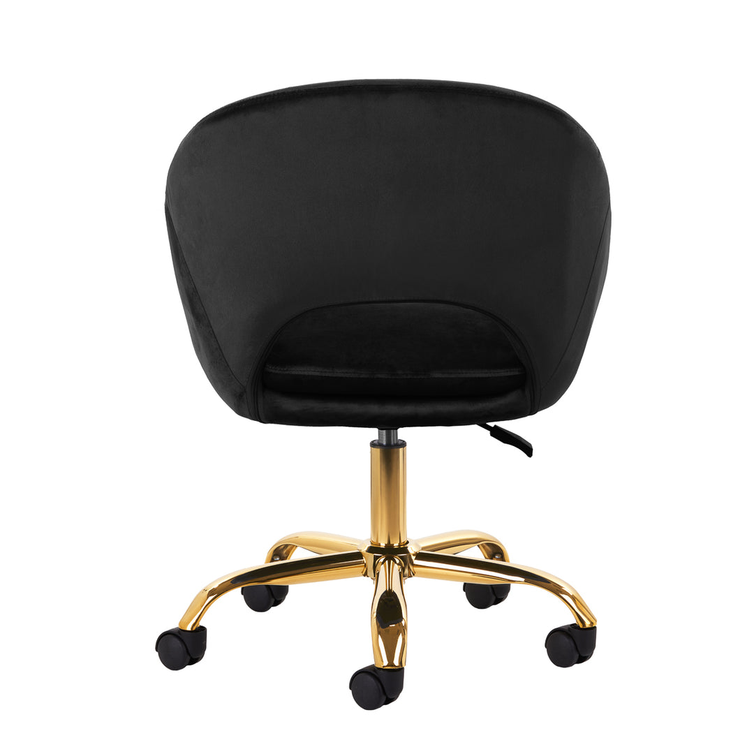 4Rico QS-MF18G Taburett med hjul i sammet - Svart - bild 4