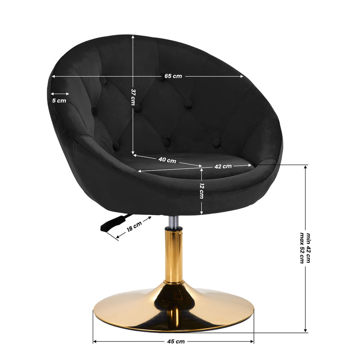 4Rico QS-BL12B Taburett i sammet - Svart - bild 9