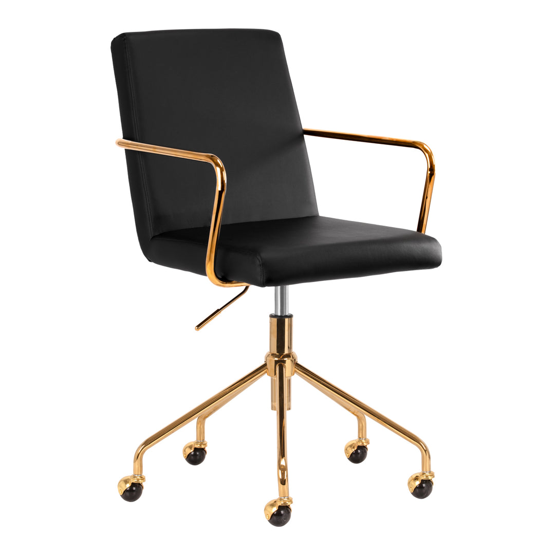 Taburett med hjul QS-OF211G Guld-Svart