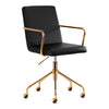 Taburett med hjul QS-OF211G - Guld/Svart
