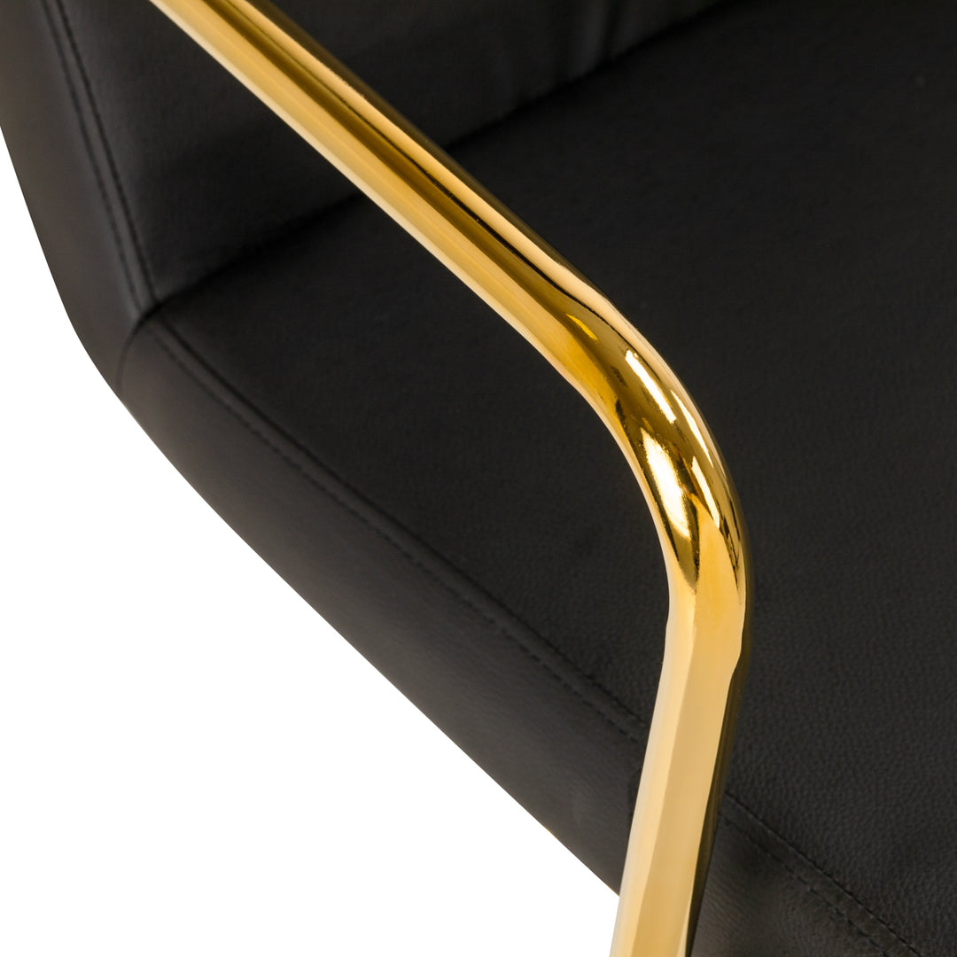 Taburett med hjul QS-OF211G Guld-Svart - bild 5
