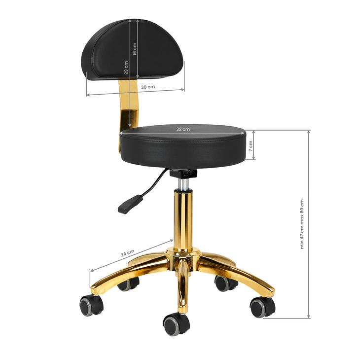 Taburett AM-304G Justerbar Guld-Svart - bild 7