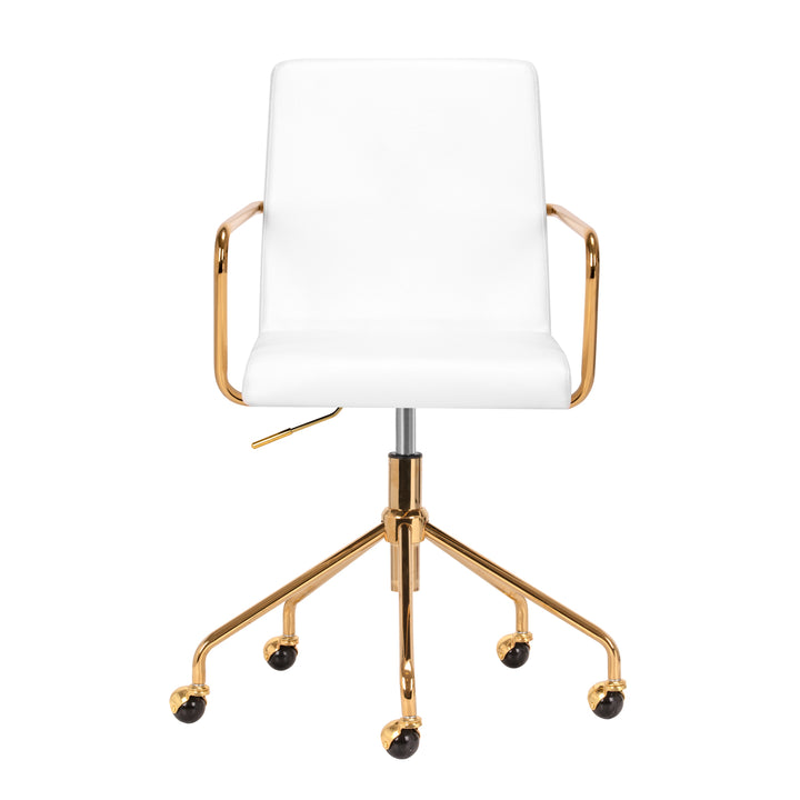 Taburett med hjul QS-OF211G - Guld/Vit - bild 2