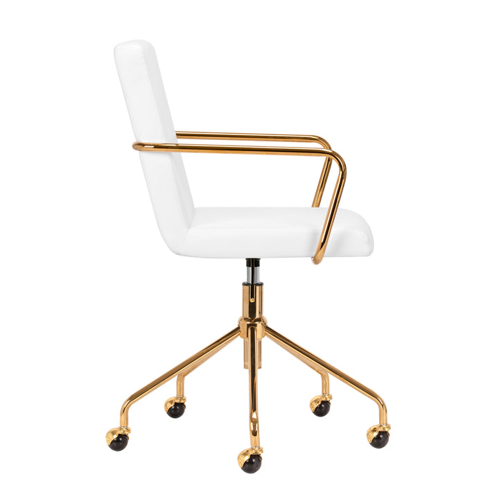 Taburett med hjul QS-OF211G - Guld/Vit - bild 3