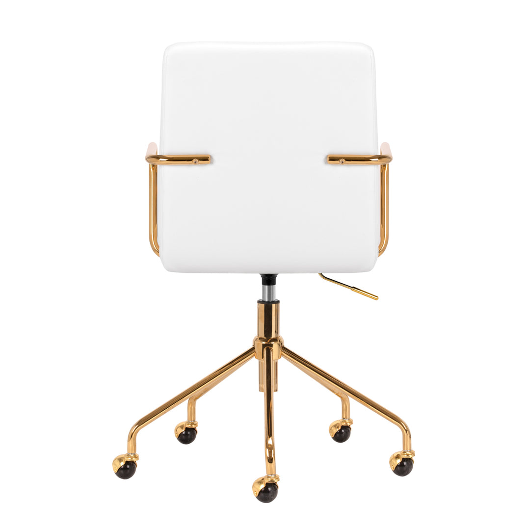 Taburett med hjul QS-OF211G - Guld/Vit - bild 4