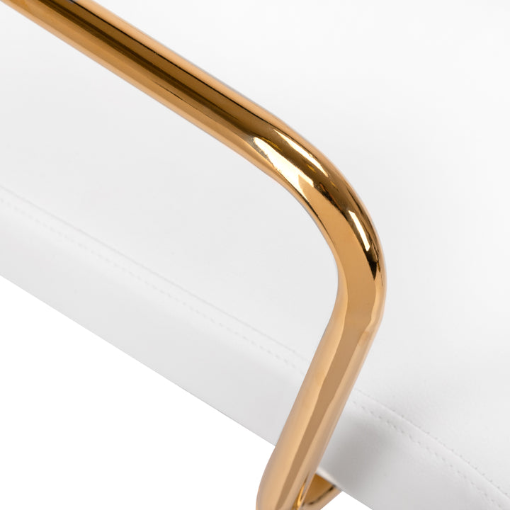 Taburett med hjul QS-OF211G - Guld/Vit - bild 5