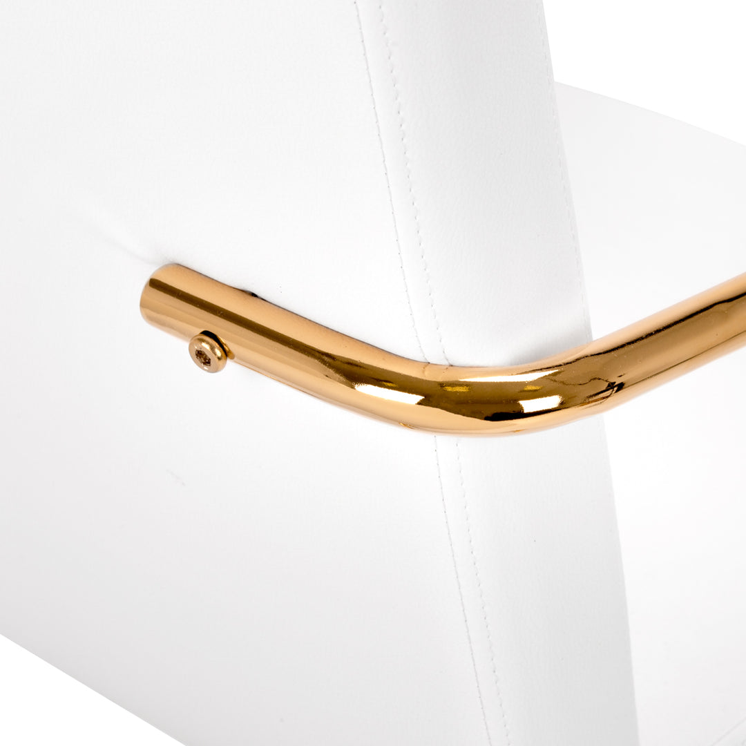 Taburett med hjul QS-OF211G - Guld/Vit - bild 8