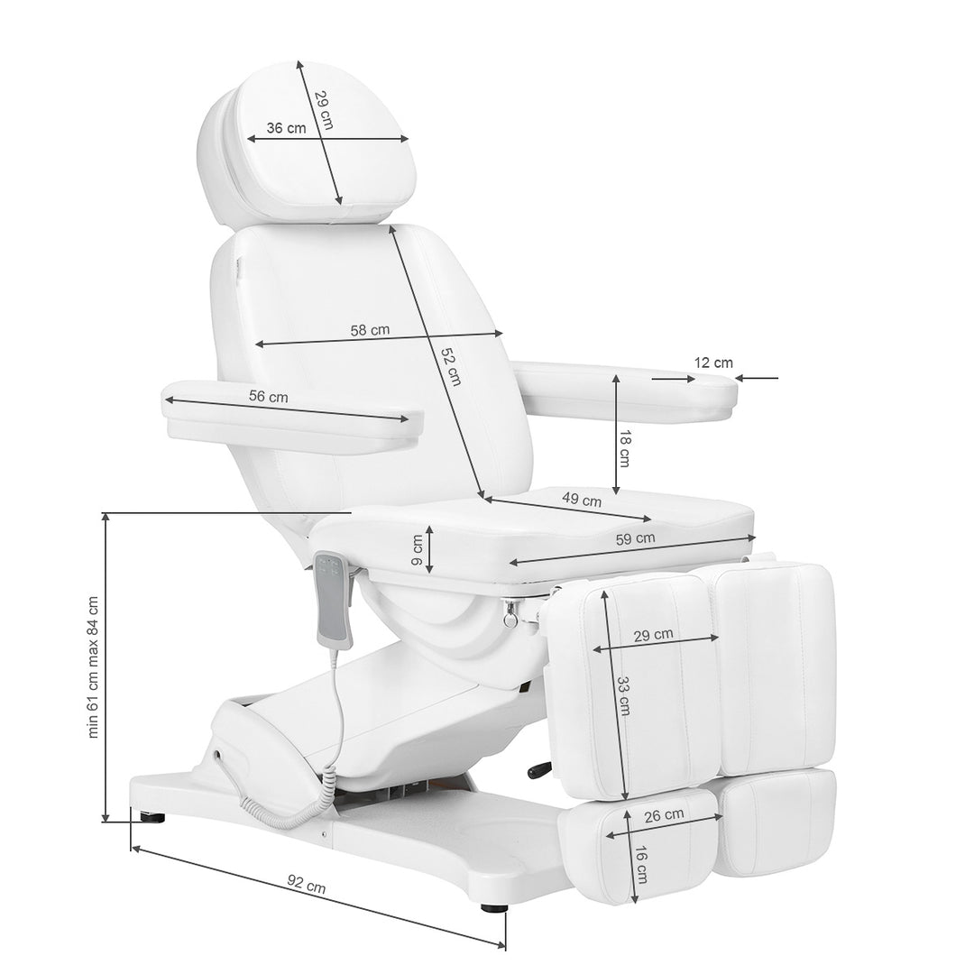 Elektrisk behandlingsstol Sillon Classic Pedi 2 motorer - Vit - bild 20