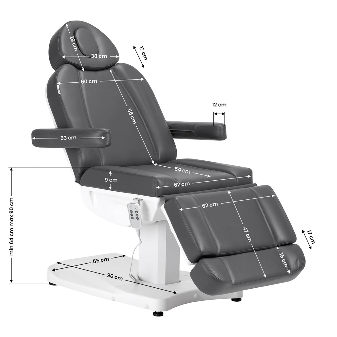 Elektrisk behandlingsstol Azurro 803D 3 motorer - Grå - bild 24