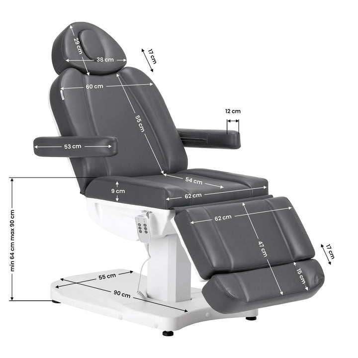 Elektrisk behandlingsstol Azurro 803D 3 motorer - Grå - bild 24