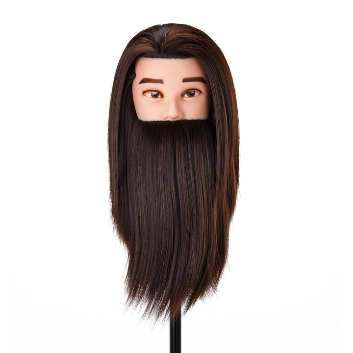 Kappershoofd met Baard Gabbiano WZ4 Synthetisch Haar Bruin - afbeelding 2