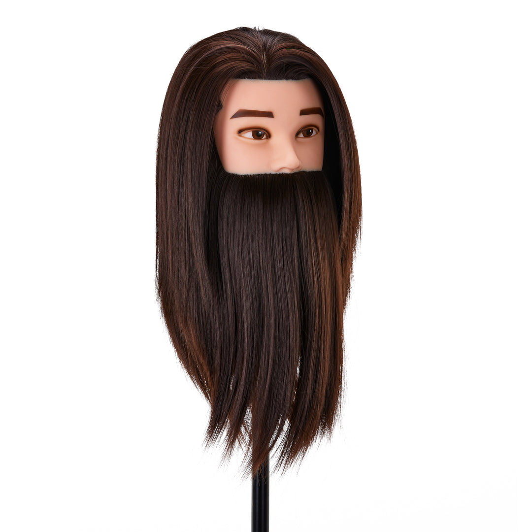 Kappershoofd met Baard Gabbiano WZ4 Synthetisch Haar Bruin - afbeelding 3