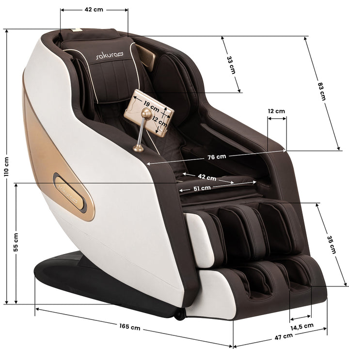 Elektrisk Massagefåtölj Sakura Comfort Plus 806 - Brun - bild 18