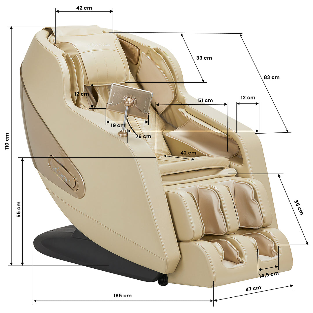 Elektrisk Massagefåtölj Sakura Comfort Plus 806 - Beige/Brun - bild 19