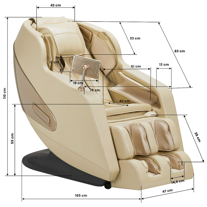 Elektrisk Massagefåtölj Sakura Comfort Plus 806 - Beige/Brun - bild 19