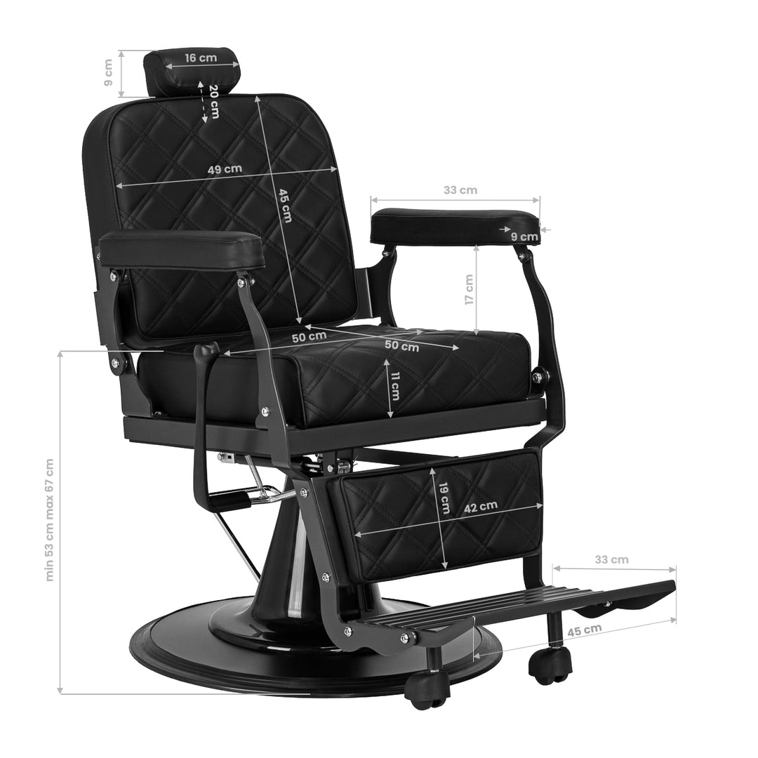 Barberarstol Gabbiano Carlos Extra Svart - bild 19