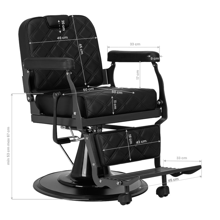 Barberarstol Gabbiano Carlos Svart - bild 19