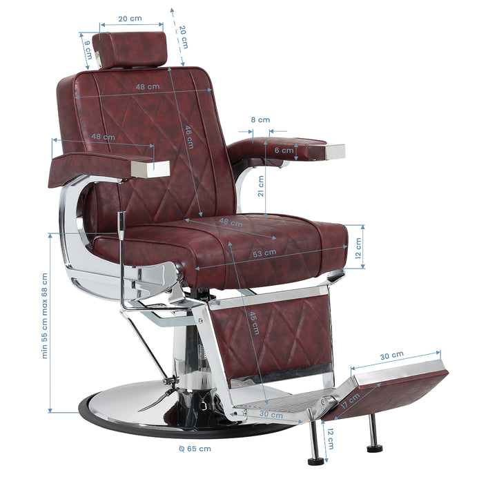 Barberarstol Hair System BM88066 Bordeauxröd - bild 17