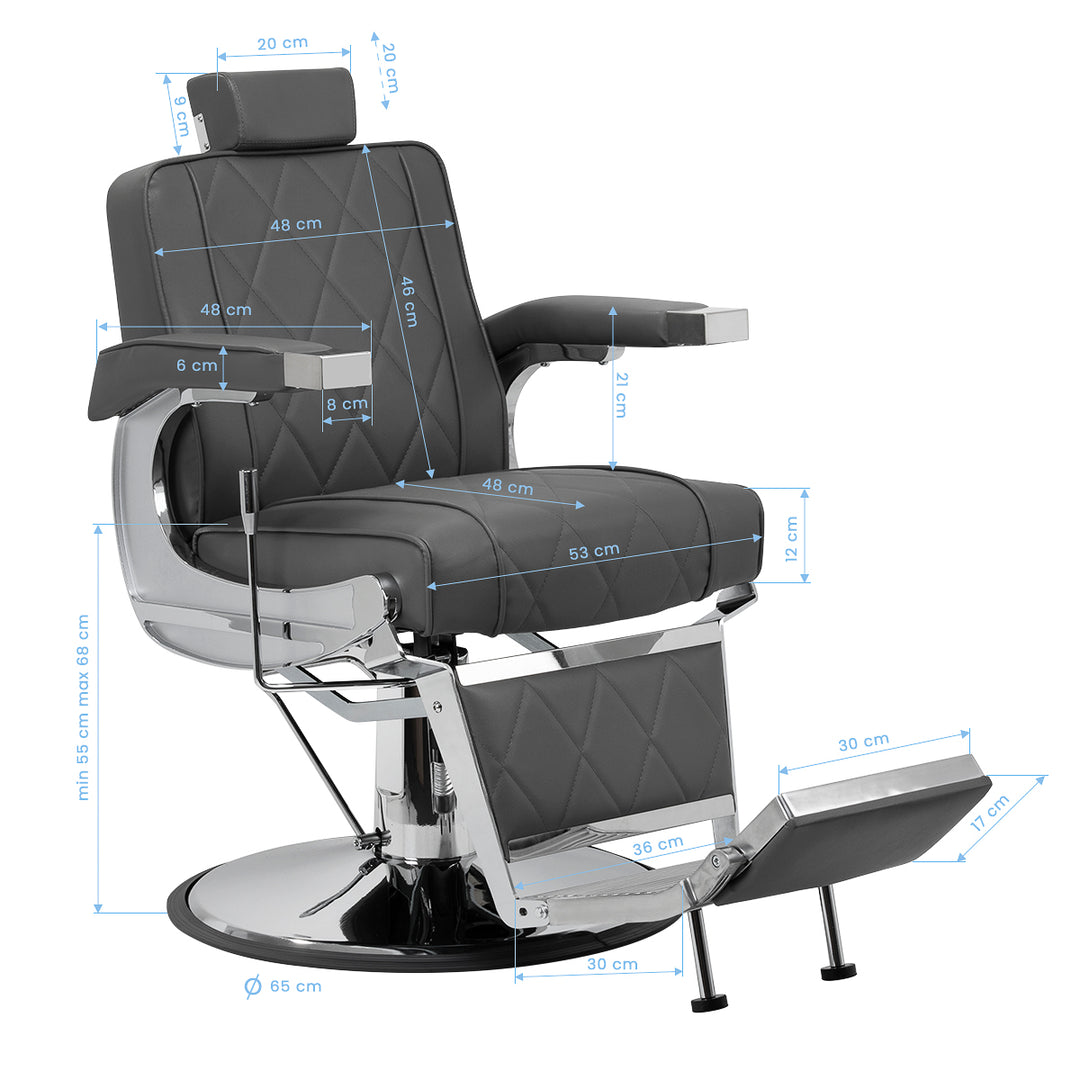 Barberarstol Hair System BM88066 - Grå - bild 17