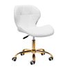4Rico QS-06 Justerbar Taburett med Hjul - Guld/Vit