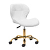 4Rico QS-06 Justerbar Taburett med Hjul - Guld/Vit