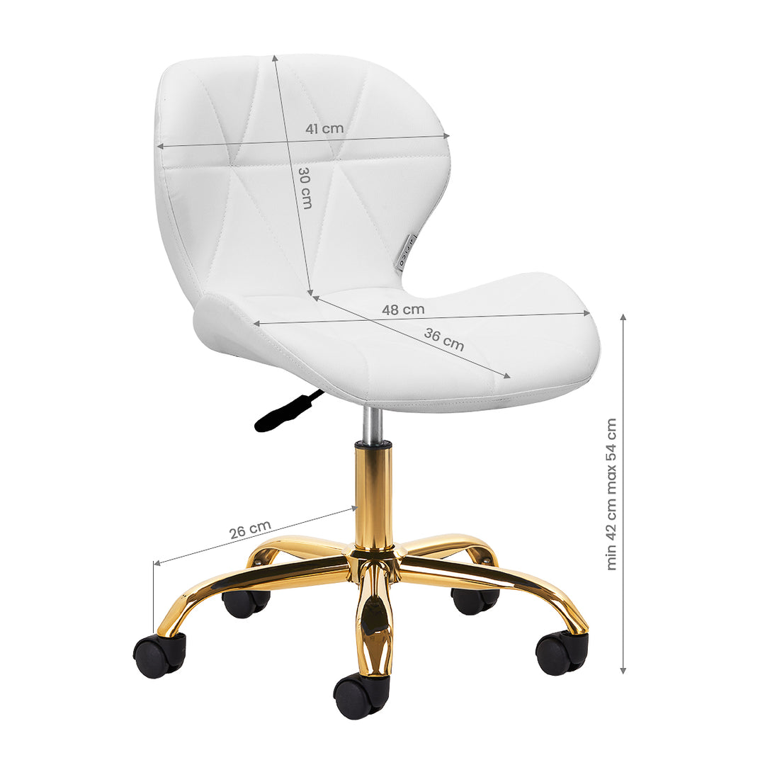 Taburett med hjul 4Rico QS-06 - Guld/Vit - bild 7