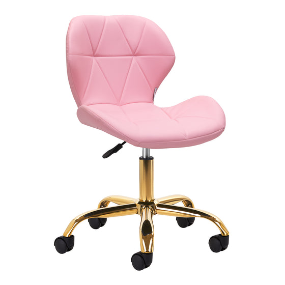 Taburett 4Rico QS-06 Guld/Rosa - Justerbar med hjul