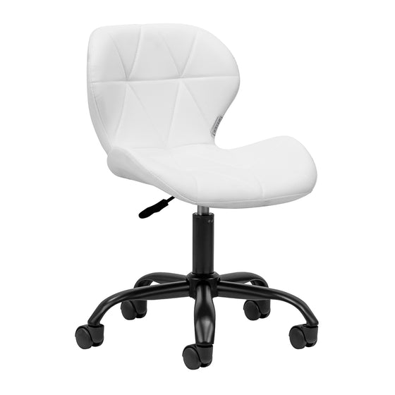 Taburett 4Rico QS-06 Svart/Vit - Justerbar med hjul