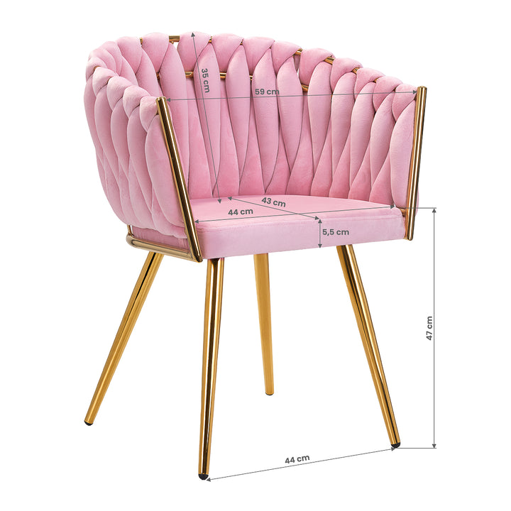 Taburett 4Rico QS-GW06G i sammet - Rosa - bild 9