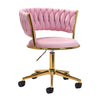 4Rico QS-GW01G Taburett med Hjul i Sammet - Rosa
