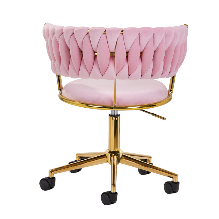 Taburett med hjul 4Rico QS-GW01G i sammet - Rosa - bild 4
