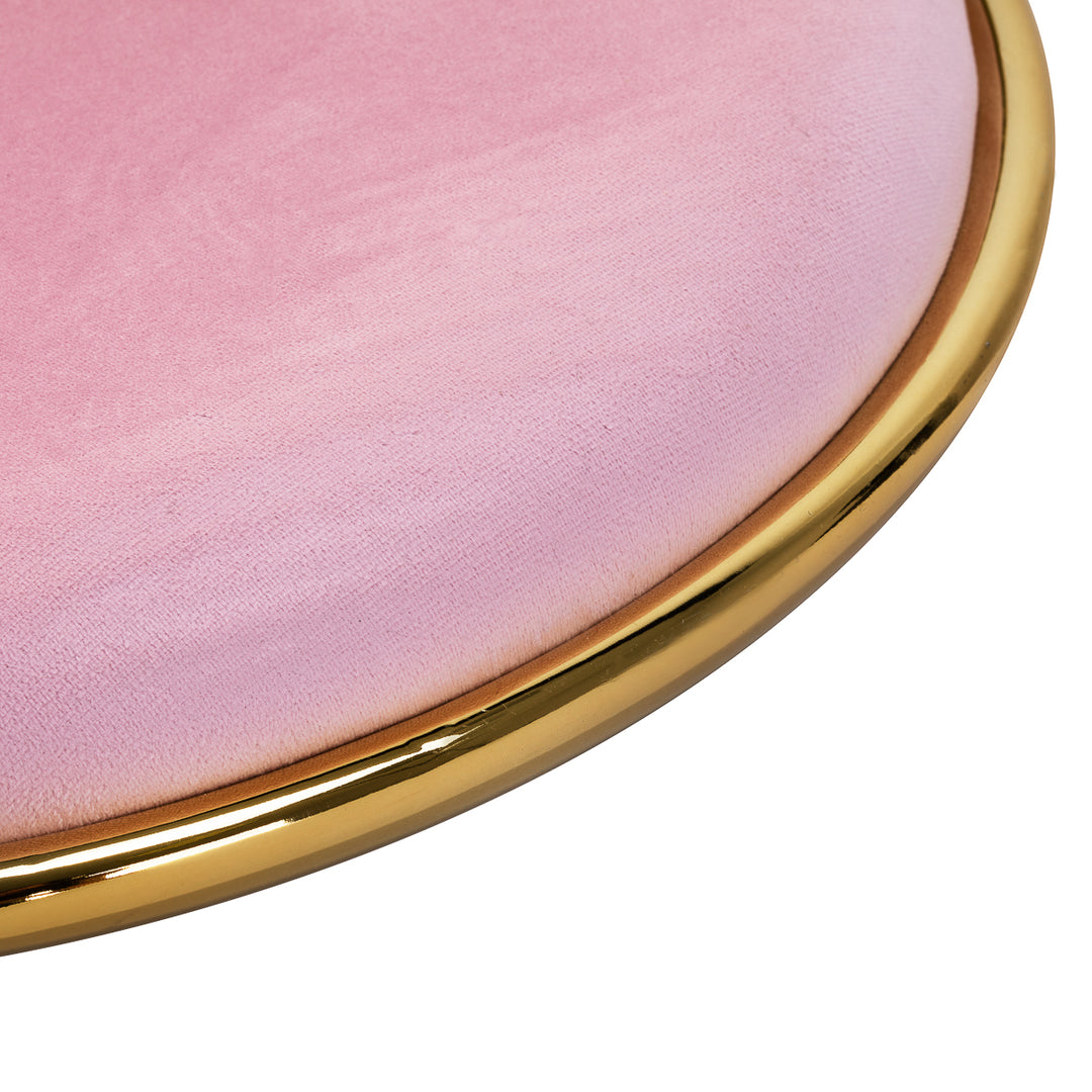 Taburett med hjul 4Rico QS-GW01G i sammet - Rosa - bild 7
