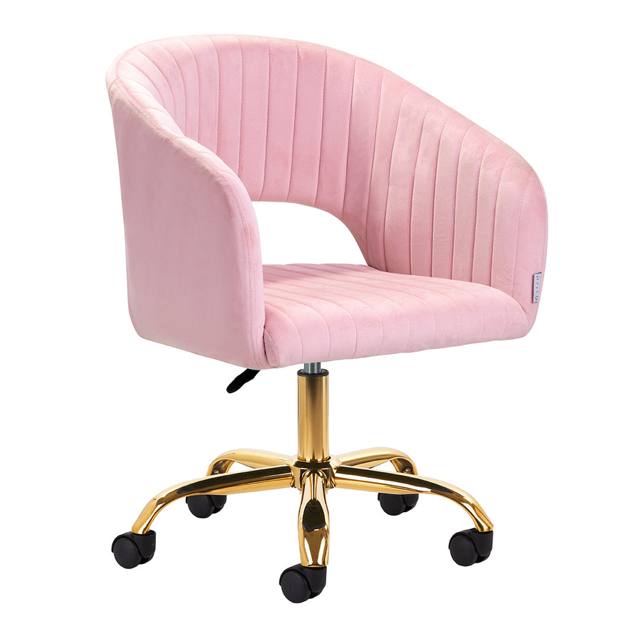 Taburett med hjul 4Rico QS-OF212G i sammet - Rosa