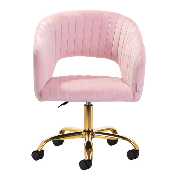 Taburett med hjul 4Rico QS-OF212G i sammet - Rosa - bild 2