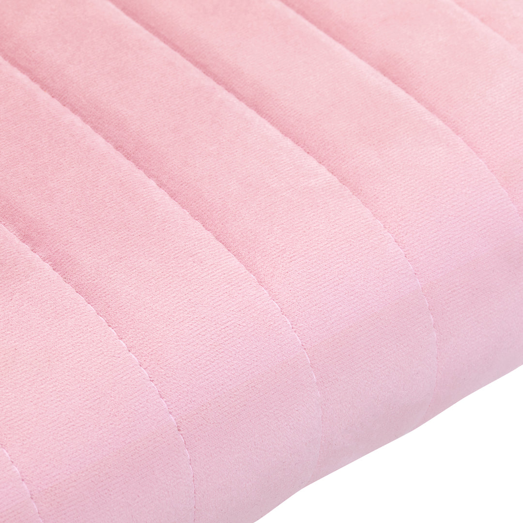 Taburett med hjul 4Rico QS-OF212G i sammet - Rosa - bild 5
