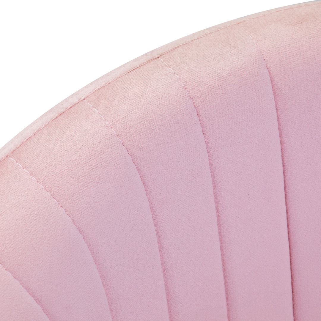 Taburett med hjul 4Rico QS-OF212G i sammet - Rosa - bild 6