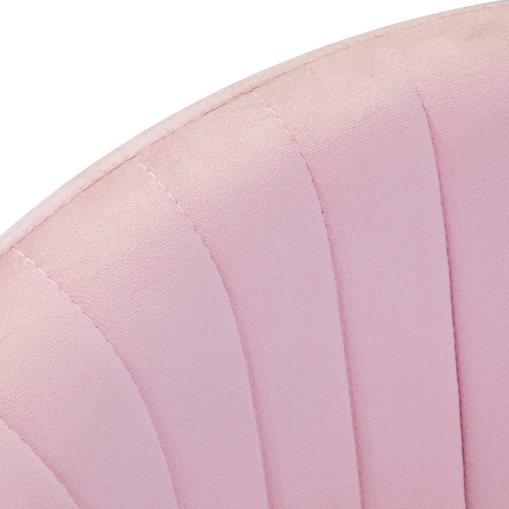 Taburett med hjul 4Rico QS-OF212G i sammet - Rosa - bild 6