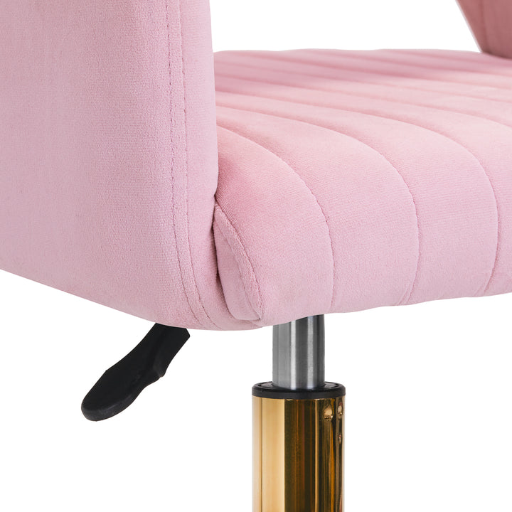 Taburett med hjul 4Rico QS-OF212G i sammet - Rosa - bild 7
