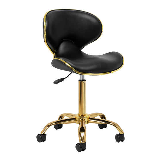 Taburett Gabbiano Q-4599 Guld/Svart - Justerbar med hjul