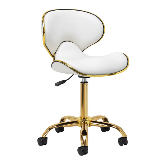 Taburett Gabbiano Q-4599 Guld/Vit - Justerbar med hjul