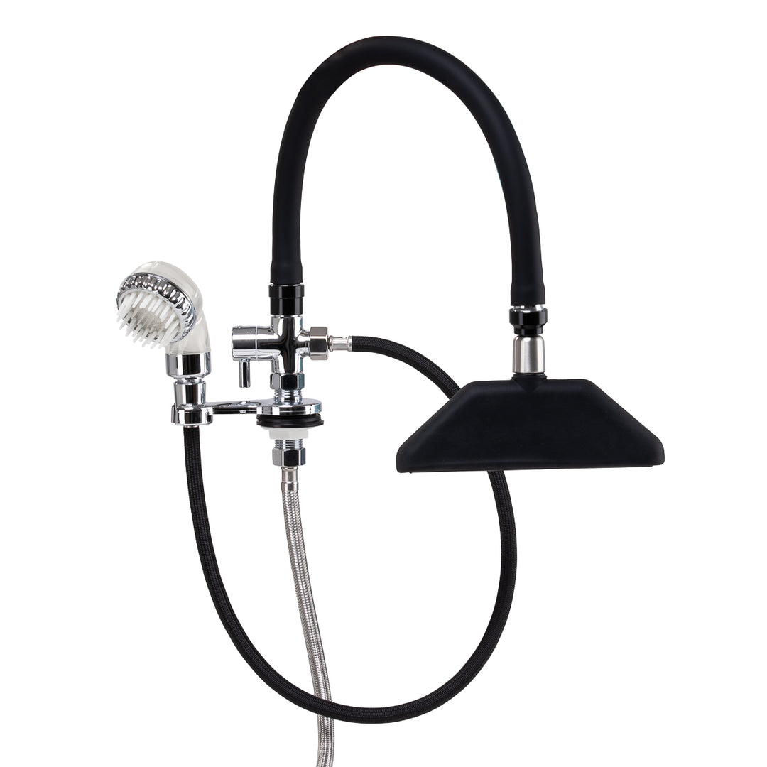 Kraan met Watervaldouche voor Wasunit Gabbiano Chroom-Zwart