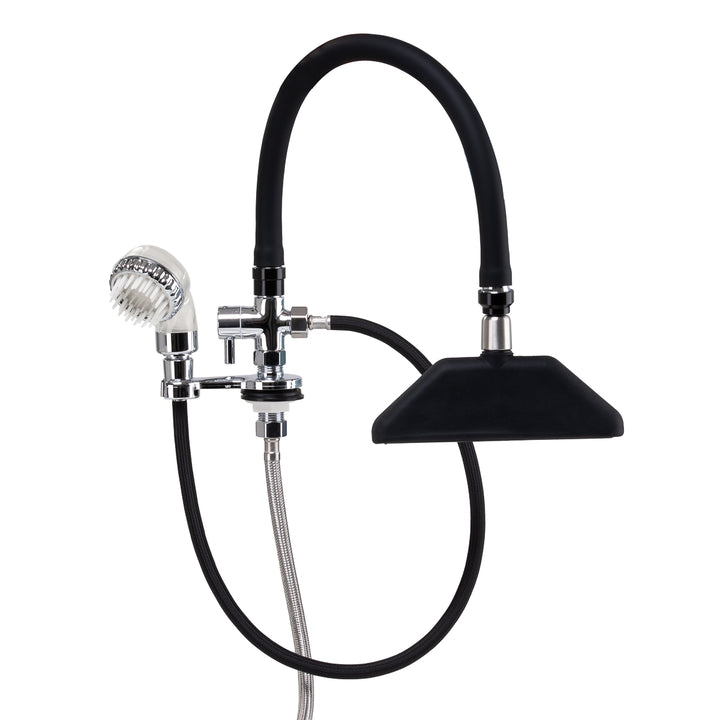 Kraan met Watervaldouche voor Wasunit Gabbiano Chroom-Zwart