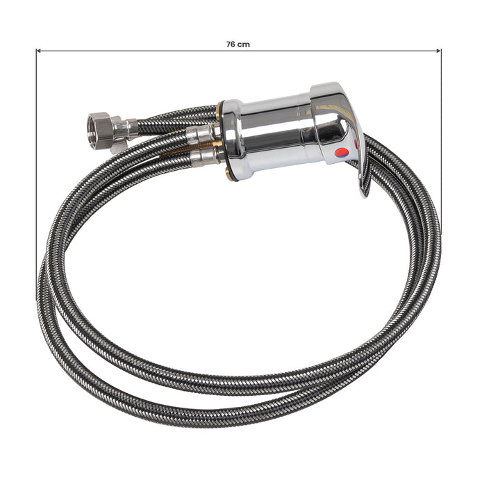 Kraan met Watervaldouche voor Wasunit Gabbiano Chroom-Zwart - afbeelding 10