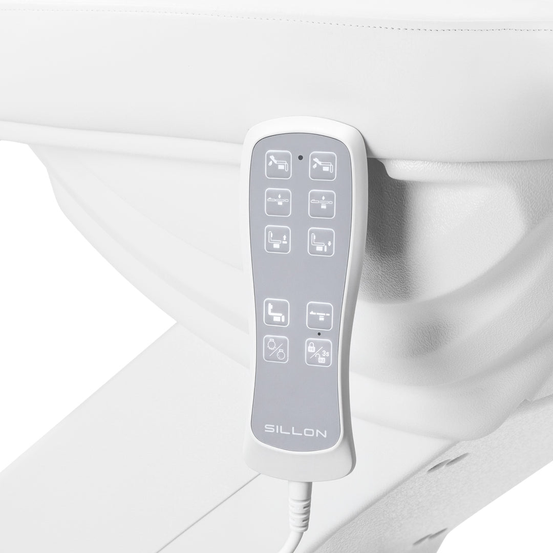 Elektrisk behandlingsstol Sillon Luxury 3 motorer Vit - Fotpedal - bild 9
