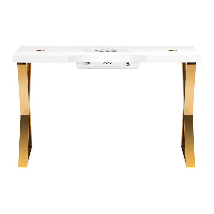 Nagelbord Momo 04 Guld-Vit med utsug - bild 2