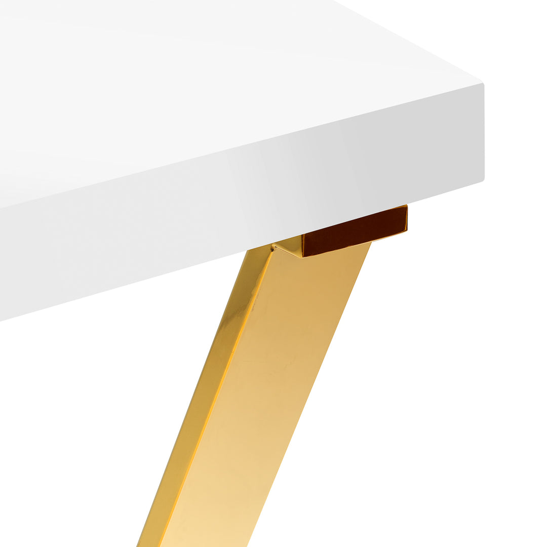 Nagelbord Momo 04 Guld-Vit med utsug - bild 5