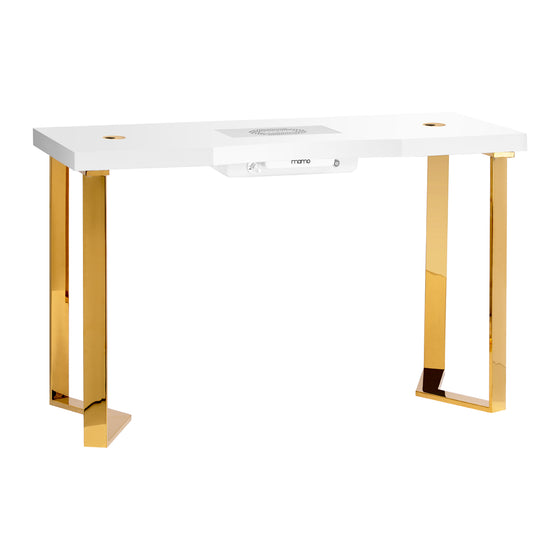 Nagelbord Momo 05 Guld/Vit med fläkt