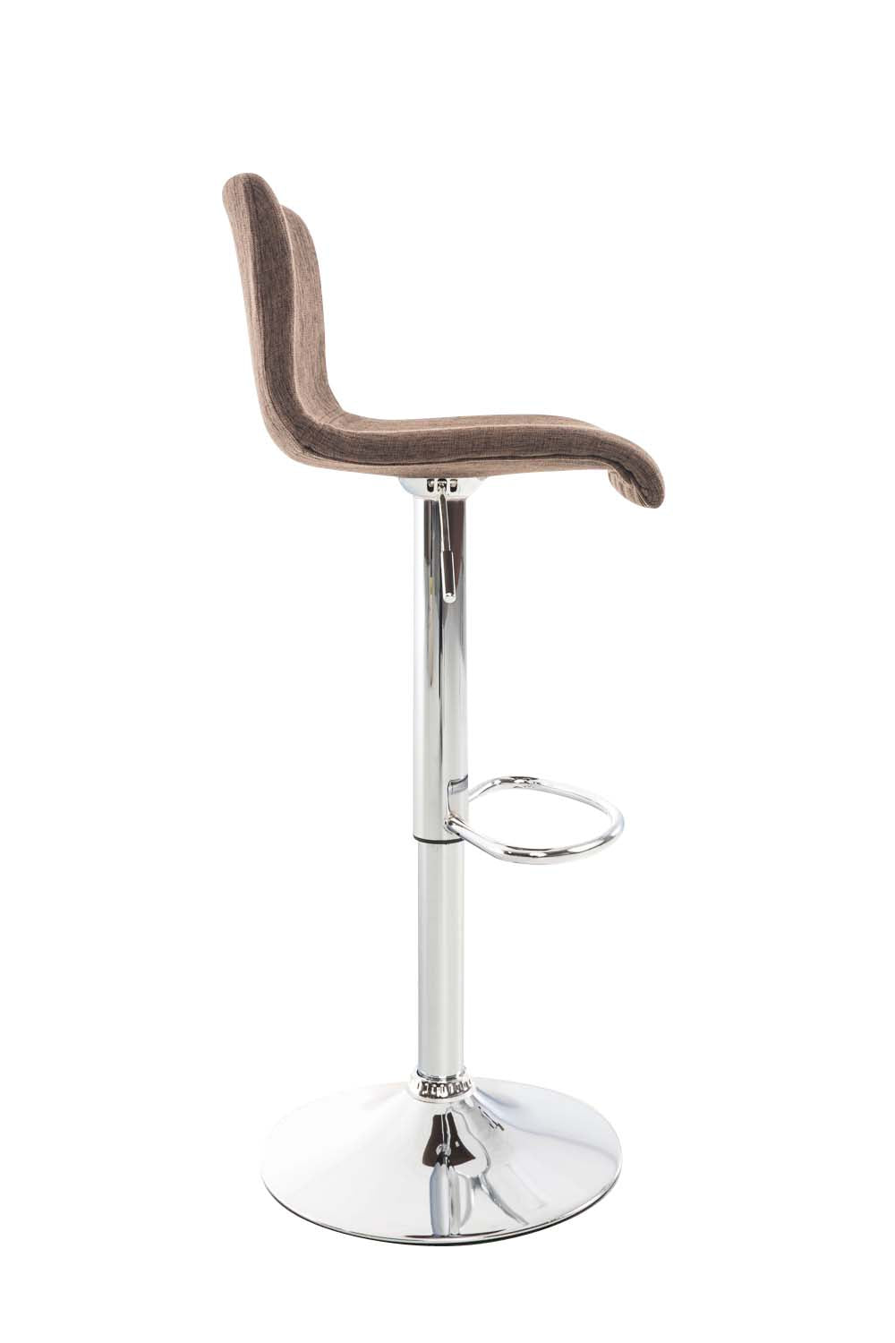 Barstol med ryggstöd Tyg Justerbar Vridbar 105 Brun - bild 4