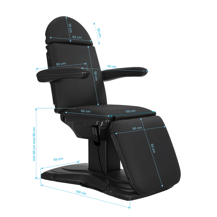 Elektrisk behandlingsstol Sillon Eclipse (3 motorer) - Svart - bild 10