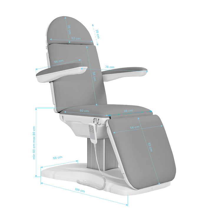 Elektrisk behandlingsstol Sillon Eclipse 3 motorer - Grå - bild 11